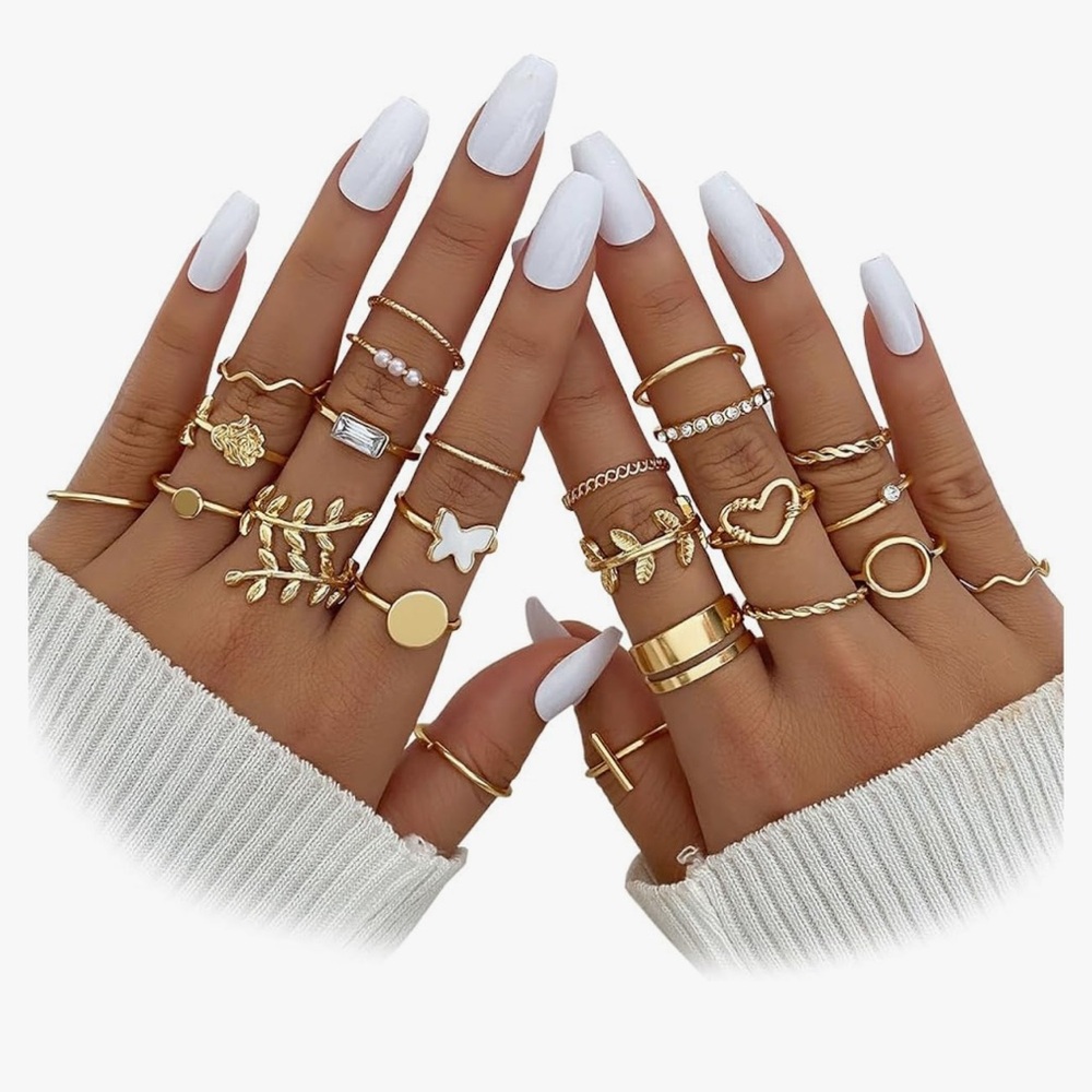 24pcs Gold Lead Ring Set